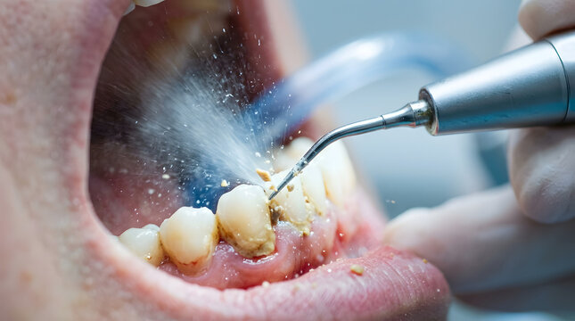 Dental cleaning procedure for removing plaque and calculus