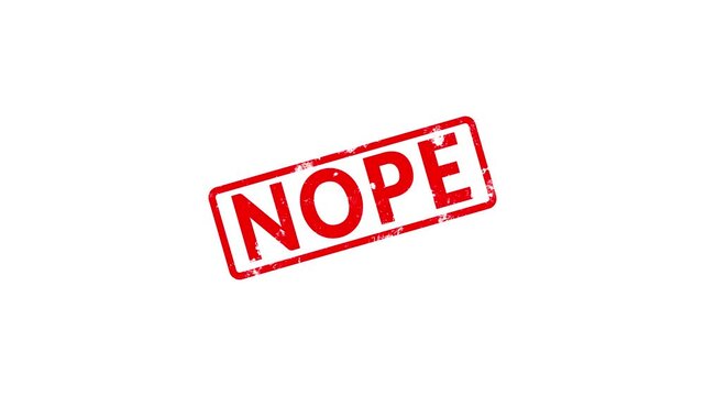 Red nope grunge rubber stamp seal overlay motion graphics animation