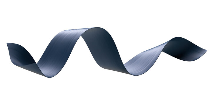 Wavy ribbon banner on transparent background