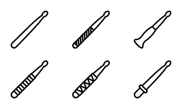 Drumsticks Collection, Percussion Instrument Accessories, Musical Equipment Icons, Rhythm and Beat Symbols