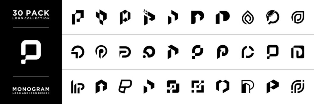 Technology Letter P Logo Design Collection. Modern and clear logo design of letter P.