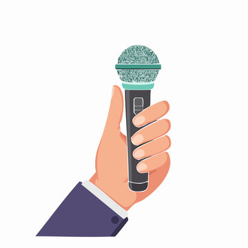 Hand Holding a Microphone