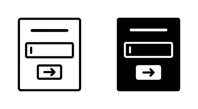 Login Form Icons, User Authentication Interface Elements, Username Password Input Fields, Submit Button Vector Set