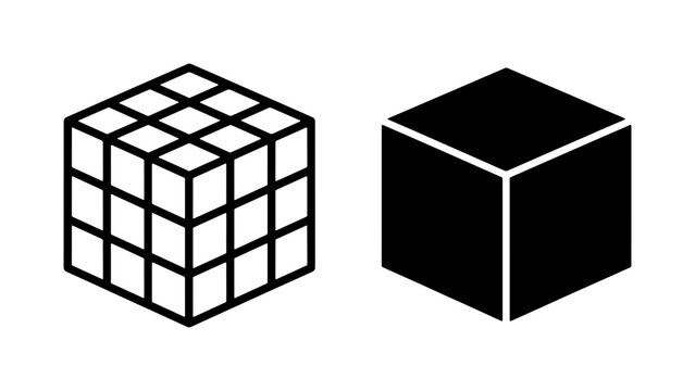 Geometric Cubes, Abstract Shapes, 3D Blocks, Isometric Design Elements, Simple Forms
