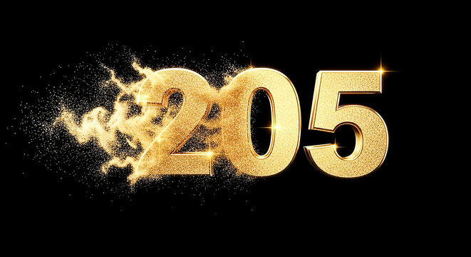 Vibrant digital illustration of the year 2005 with a fiery explosion effect, creating a dynamic and futuristic look.