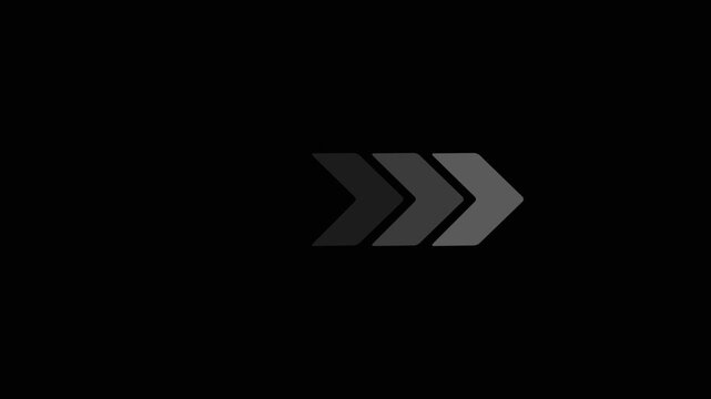 arrow icon concept animation right to left direction looping arrow loading and navigation symbol on black background