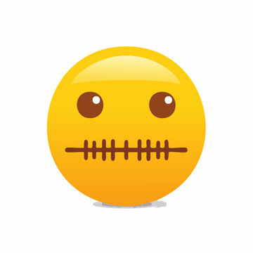 Smiley face with zipped mouth icon