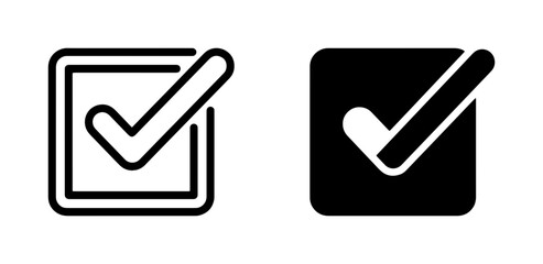 Checkmark Icons, Tick Mark Symbols, Approved Selection Graphics, Simple Black and White Vector Art © Rehena