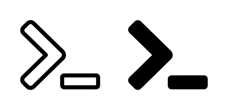 Command Prompt Icons, Terminal Input Symbols, Command Line Interface Elements, Computer Code Prompt Symbols
