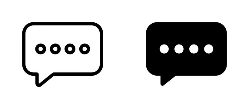 Chat bubble icons, speech bubble vector graphics, communication symbols, message icons, dialogue elements, online chat, conversation, notification, vector set