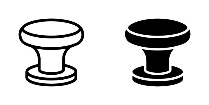 Cabinet Knob Icon, Drawer Pull Vector Set, Furniture Hardware Symbol, Interior Design Element