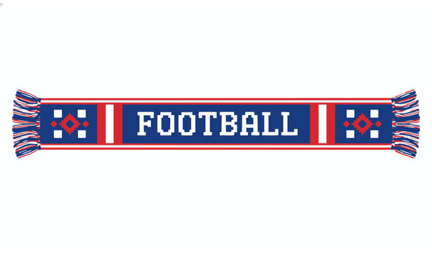 Soccer Supporter Scarf with FOOTBALL Text Isolated Vector