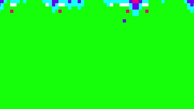 16-Bit Pixel Art Colorful Magic Fire Transition Animation, Retro RPG Chroma Key Green Screen 4K Wipe