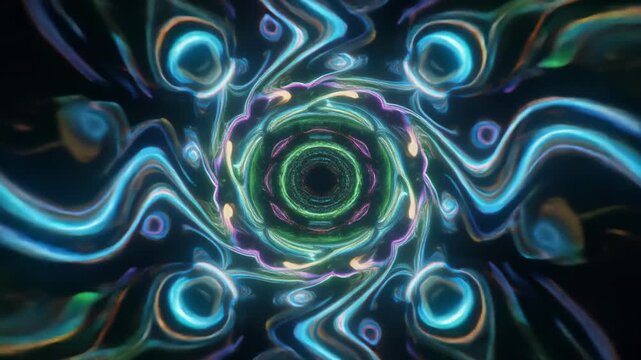 Abstract psychedelic liquid motion flow patterns