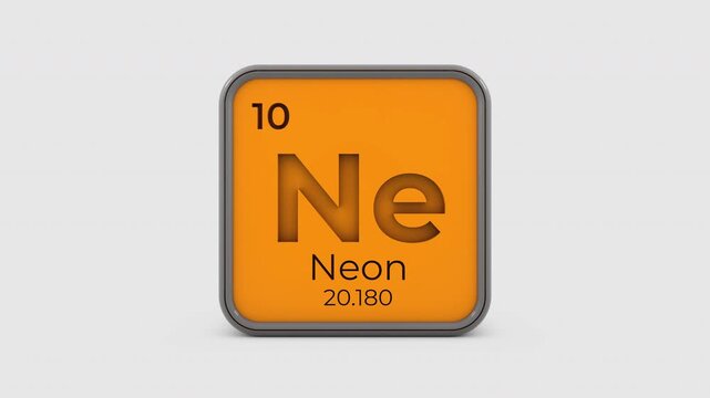 Animation of Neon Periodic Table Element 