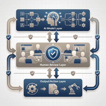 Human in the Loop AI Governance and Responsible AI Framework Diagram for Enterprise and Compliance Presentation