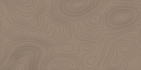 Brown topographic map background with abstract wavy contour lines representing elevation terrain or wood grain texture. seamless-style topographic map pattern in muted brown tones © Creative Arts