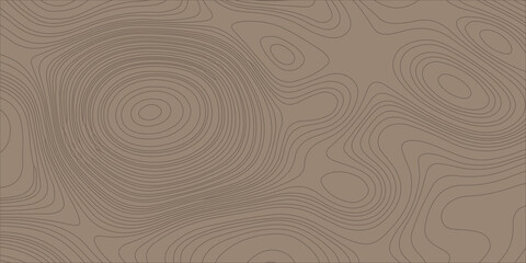 Brown topographic map background with abstract wavy contour lines representing elevation terrain or wood grain texture. seamless-style topographic map pattern in muted brown tones © Creative Arts