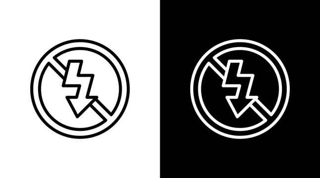 No Flash  White Icon Set Design