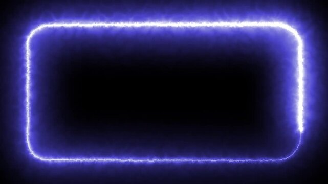 abstract laser rectangle path animation background neon light hot energy loop line frame on black background futuristic tech hud glowing border seamless motion graphics. 4k