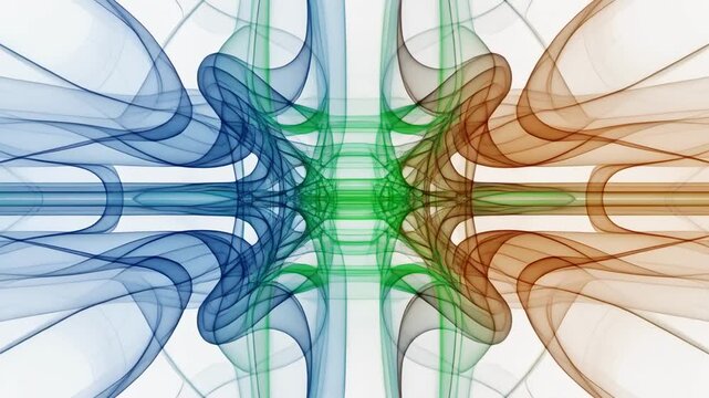 Abstract flowing motion of blue and orange liquid patterns