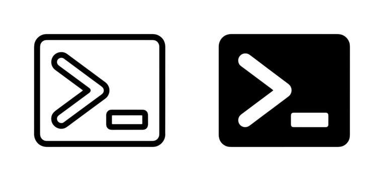 Command Prompt Icons, Terminal Symbol Vector Art, Command Line Interface Graphics, Computer Input Symbols