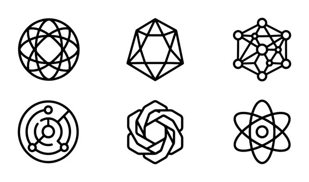 Geometric Sacred Symbols Vector Icons, Sacred Geometry Set, Mystical Ornaments, Esoteric Designs, Spiritual Icons, Abstract Shapes