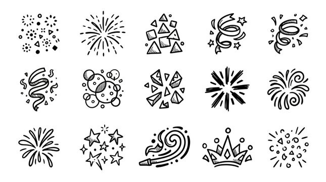 Collection of abstract decorative icons.