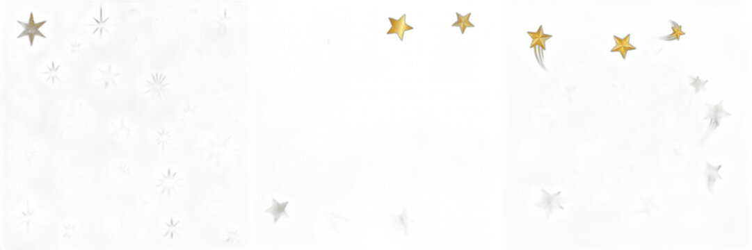 Festive golden star elements and celestial sparkles for magical night sky themes and celebratory graphic design projects, shimmering star collections isolated on white background featured 