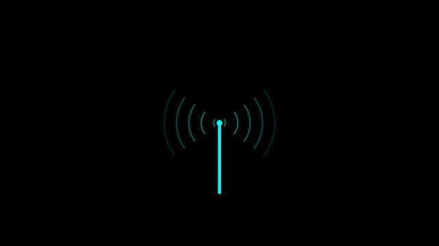 Wi-fi wireless internet network net connection icon logo Wi-fi . technology wireless signal icon . black background