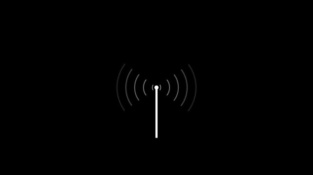 Wi-fi wireless internet network net connection icon logo Wi-fi . technology wireless signal icon . black background