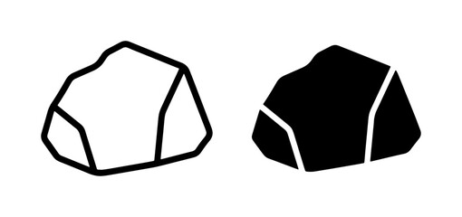 Simple Rock Icons, Stone Vector Graphics, Geology Symbol, Natural Element, Solid Shape, Outline and Silhouette © Samia