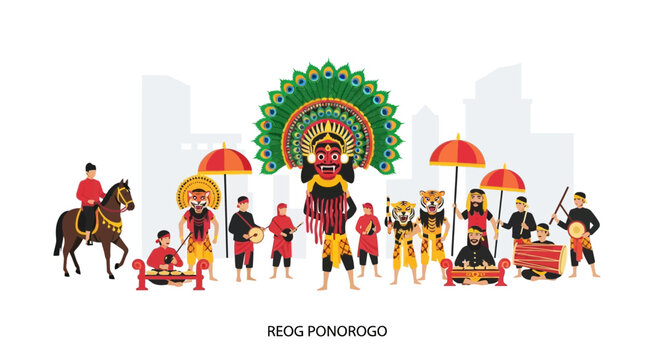 Reog Ponorogo Traditional Dance Performance in Indonesia