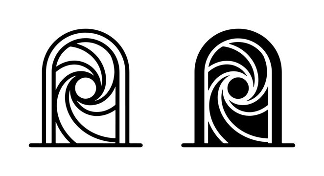 Camera Aperture Icon Set, Iris Diaphragm Symbols, Photography Lens Elements, Vector Graphics for Visual Arts