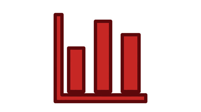 Red Bar Chart Icon, Business Growth Data Analysis, Stock Market Trend