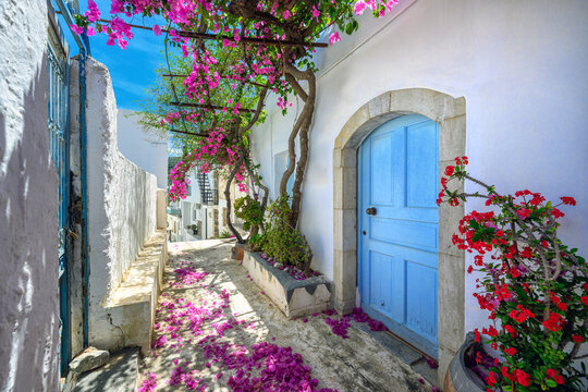 Beautiful and colorful Greece old street