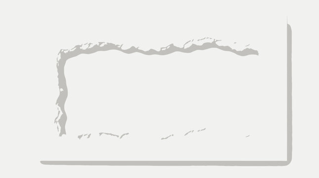 Minimalist white paper texture with torn edge, realistic ripped paper border vector, clean blank card with rough deckle edges for stationery