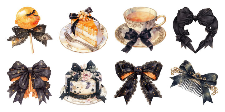 PNG Elegant vintage tea party illustration on transparent background