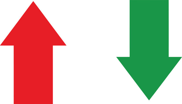 Red arrow pointing up and green arrow pointing down symbols