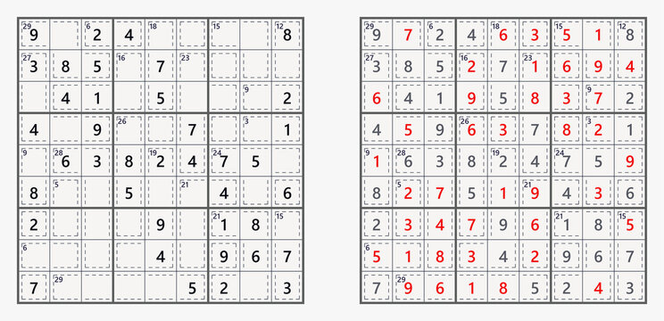 Summer sudoku educational activity sheets with numbers and answers  