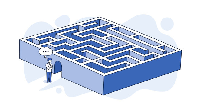 Man standing in front maze.