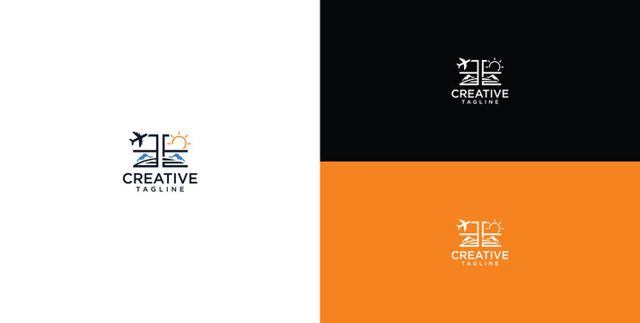 Logo design. Modern and bright travel company logo template.