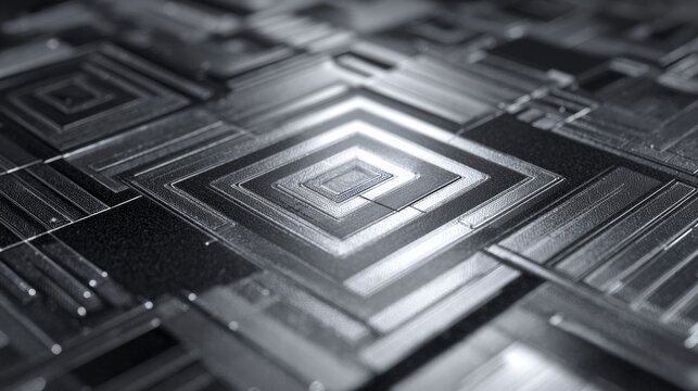 abstract semiconductor wafer patterns, monochrome palette