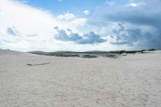 Buggy tour to the Amancio lagoon at Jericoacoara, Brazil. Dunes of Ceara