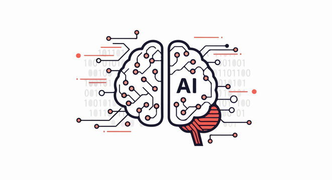 Artificial Intelligence Brain Circuit.