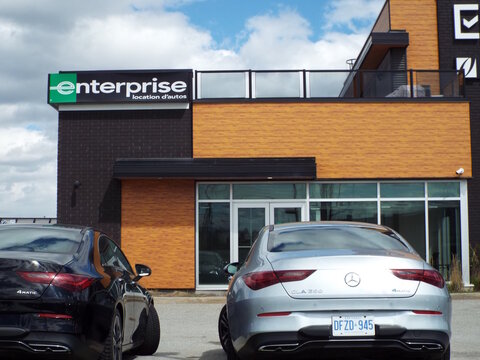 Gatineau, Quebec, Canada &ndash; May 8, 2026:The front of  "Enterprise" Rent-A-Car building at 1020 Boulevard Saint-Joseph.