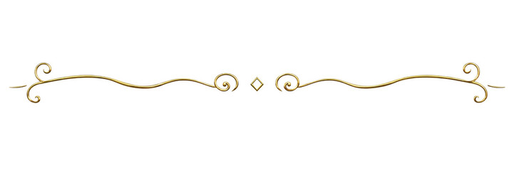 Obraz premium Minimal golden swirl divider isolated PNG elegant luxury decorative line