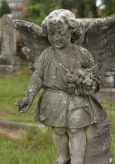 Obraz premium Antique Angel Statue in Rural East TX Cemetery