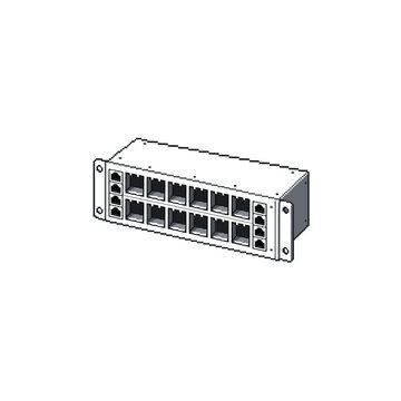 Isometric Pixel Art Network Patch Bay