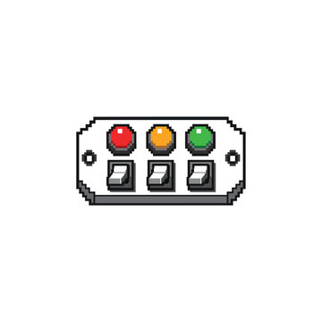 Isometric Pixel Art LED Toggle Switches